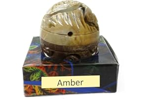 RSGM Amber- Solid Perfume in Large Hand Carved Stone Jar, 8gm