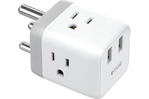 TROND South Africa Power Adapter, Type M Travel Plug Adapter with 2 USB Ports 3 AC Outlets, Electrical Plug Adapter for US to India Namibia Nepal South African Travel Essentials, ETL Listed