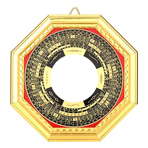 Pssopp Bagua Mirror, Traditional Chinese Feng Shui Convex Concave Mirror Exorcism Amulet Magic Protection Lucky Craft Art Taoism Decoration (13.5cm Convex)