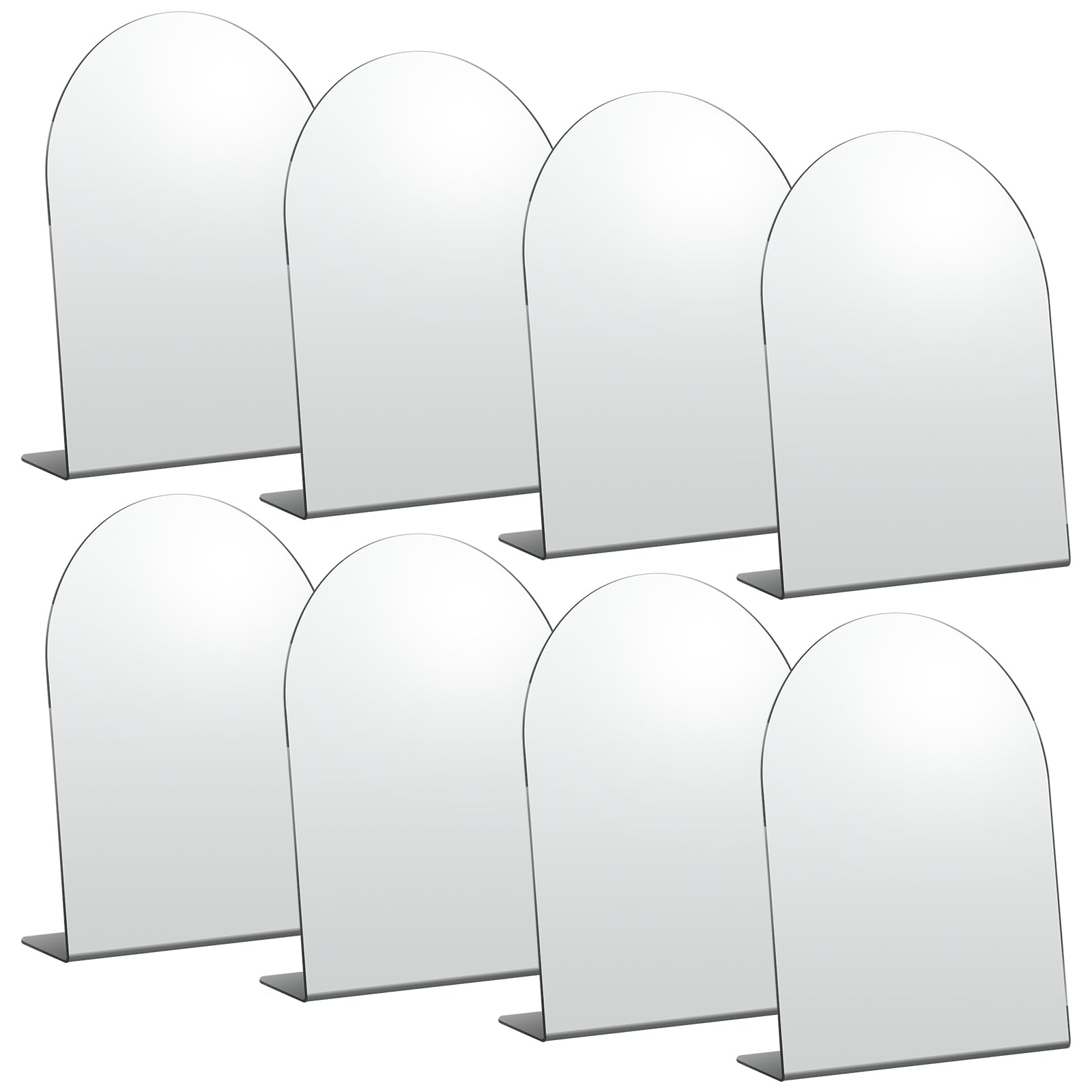 Photo 1 of Colingmill 8 Pcs Counter Top Desk Mirror 7 x 9 Inch Freestanding Makeup Mirror for Desk Acrylic Mirror Arch Single Sided Vanity Mirror for Table Office Home Bathroom Bedroom Dorm