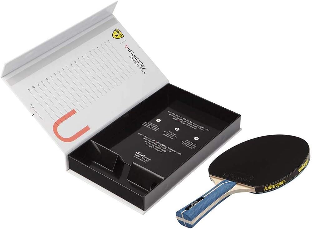 Killerspin Jet 200 Table Tennis Paddle, Recreational Ping Pong Paddle, Table Tennis Racket with Wood Blade, Jet Basic Rubber Grips Ping Pong Balls, Memory Box for Storage – BluVanilla : Beginner Table Tennis Rackets : Sports & Outdoors