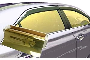 JNK NETWORKS Reflective Car Window Tint Film - One Way Window Mirror Glass Shield Automotive Tinting Sun Blocking Anti UV Heat Control for Car SUV Truck Tractor Boat House Gold 20 Inches x 10 Feet