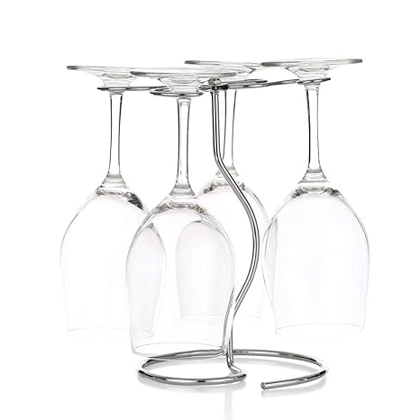 Anself Red Wine Glass Drying Rack Glass Rack 4 Wine Glass Stemware