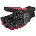 ILM Alloy Steel Motorcycle Touchscreen Motorbike Bicycle Powersports Racing Gloves (XL, RED) Model 10C