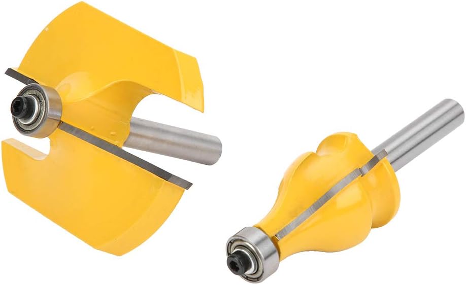 2Pcs Router Bit,8mm Shank Handrail and Table Edge Router Bit Set Woodworking Milling Cutter with Bearing, milling cutter - Image 3