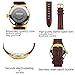 JOYSAE Men's Quartz Wrist Watches, Casual Business Analog Watches Waterproof Wrist Watch with White dial Brown Leather Band for Mens (Gold)