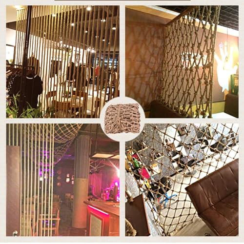 SSWZHANG Hemp Rope Net Protection Hemp Net Anti-Fall for Stairs for Children Photo Wall Decoration Ceiling Protection (1 x 7 m (3 x 23 yards)