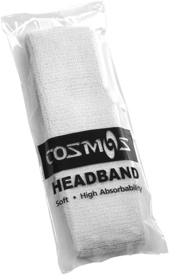 Cosmos 4PCS Premium Soft Cotton Wristband Headband Sweatband Set + 4 Pairs of Wristband Sweatband Wrist Sweat Band Brace for Sports Outdoor Activities: Clothing