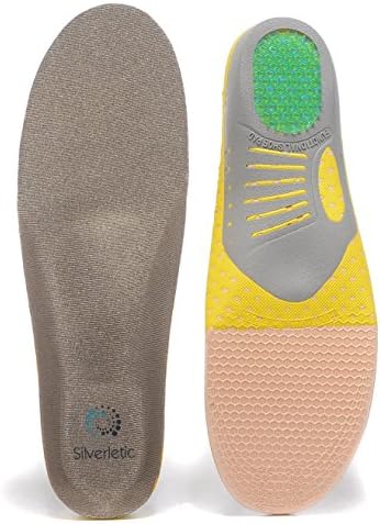 Massaging Gel Orthotic Insole Men's- Orthotic Insoles for Flat Feet, Plantar Fasciitis, Relieve Foot Pain, Heel Pain and Pronation for Men and Women's Running Shooes, Dress Shoes, or Work Boots