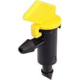 Raindrip 124010B, 4 GPH Take-A-Part&trade; Flag Dripper, Drip Irrigation Emitters for Drip Irrigation Gardening Systems, 10-Pack, Black/Yellow