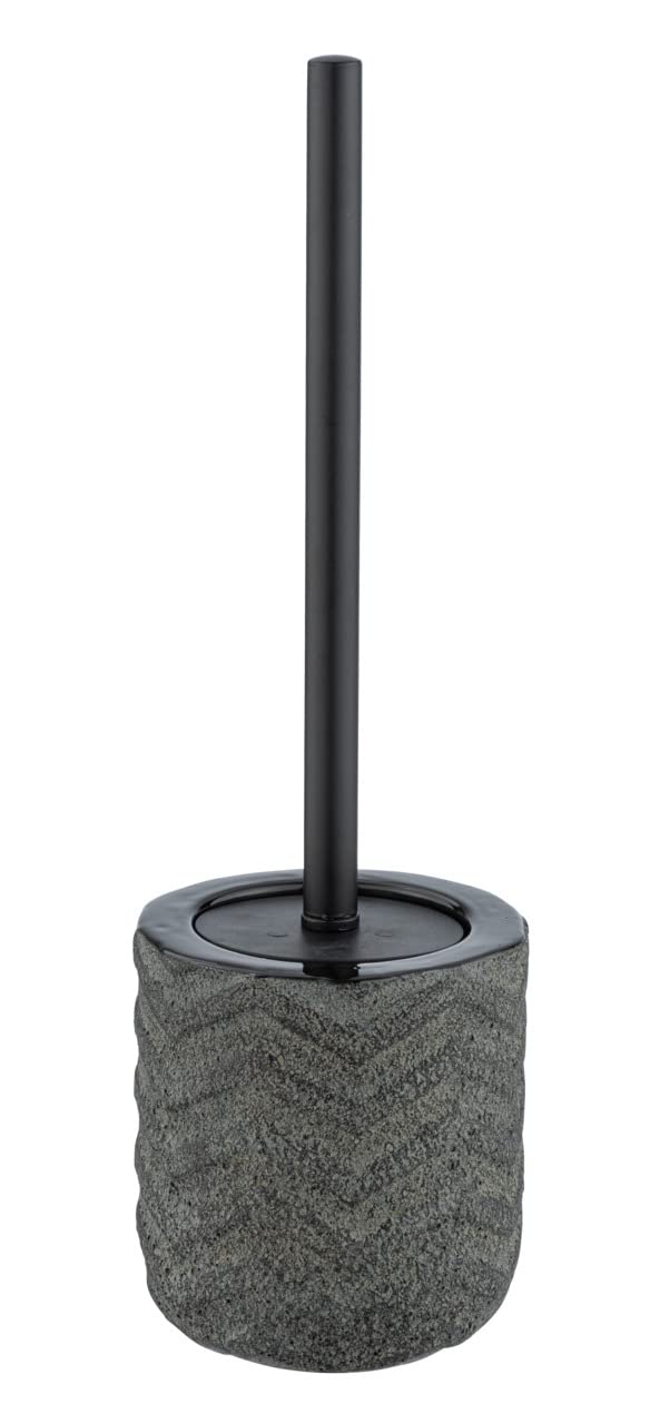 Wenko Mantua Toilet Brush Holder Hand-Painted Ceramic Black 8 x 10 x 8 cm