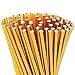 ALINK Gold Foil Paper Straws, Biodegradable Disposable Drinking Straws for Birthday, Wedding, Bridal/Baby Shower, Christmas Decorations and Party Supplies, Pack of 100