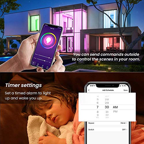 LED Strip Lights,KITHELP IP65 RGB 5050 32.8ft LEDs Color Changing,24key Remote Control and Power Supply,with Bluetooth Phone APP Controller, Lighting Led Strips