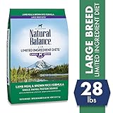 Natural Balance Dry Dog Food Limited Ingredient Diet for Large Breeds, Lamb Meal and Rice, 28 Pound Bag