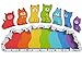 Cats Puzzle Best for 3 to 5 y.o. Chunky Wooden Rainbow Colors Shapes Animals - Birthday Gift for Kids and Toddlers Baby - Boys and Girls - Montessori Preschool Learning Jigsaw 5 4 3 Year Old