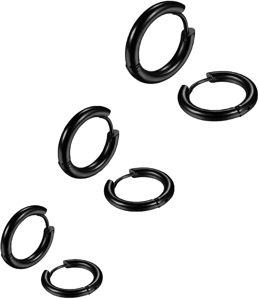 3-4 Pairs Surgical Steel Earrings for Men Gold Small Cartilage Hoop Earrings for Women Hypoallergenic Piercing Huggie Earrings Sets 8-20MM