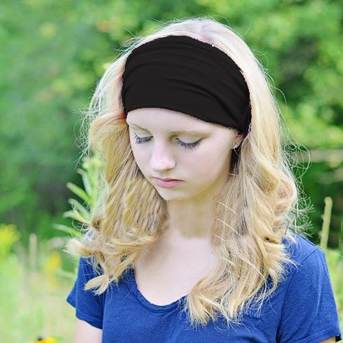 el8 Anti Slip Sweat Wicking Headband For Workout, Yoga, Sports And Fashion-100% Gurantee - Black - One Size