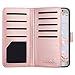 ULAK Galaxy S7 Edge Case, PU Leather Wallet Case with Credit Card Slot Magnetic Closure Flip Wallet Case Cover for Samsung Galaxy S7 Edge (Rose Gold/Black Stripe)