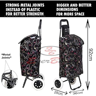 EverBest Foldable Shopping Trolley Bag (Chocolate Brown)