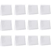 JIAKAI 12pcs Mini Small PVC Transparent Plastic Cosmetic Organizer Bag Pouch With Zipper Closure for Vacation Travel, Bathroom and Organizing Makeup Bag