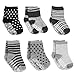 YOHOOLYO Baby Socks 10 Pairs Assorted Non Skid Cotton Socks 16-36 Months Walker Boys Girls Toddler Anti Slip Stretch Knit Stripes Star Sneakers Crew Socks