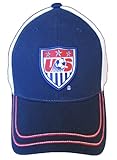 Team USA Soccer 2014 World Cup Adjustable Baseball Hat Cap - White and Blue (White/Blue)