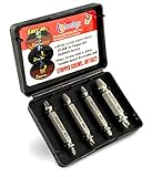 Screw Remover Set, Bastex Screw Remover and Extractor Set for Damaged and Stripped Screws and Bolts. Grab Damaged Fasteners Easily. Included 4 Different Sizes