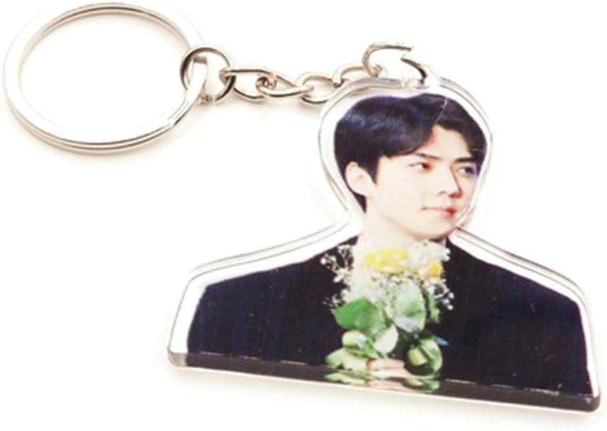 htrdjhrjy Well-Made Kpop EXO Double-Sided Colorful Printing Pendant Keychain for Birthday, Valentine's Day, Anniversary