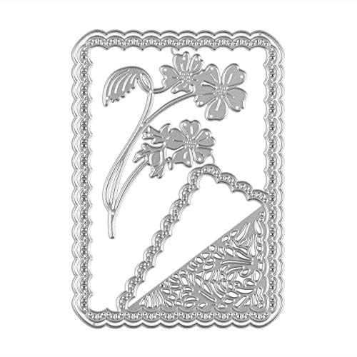 Lace Flower Cutting Dies for Card Making, Plaque Frame Die Cuts Mental Stencil for Scrapbooking, DIY Craft - Thumbnail 3