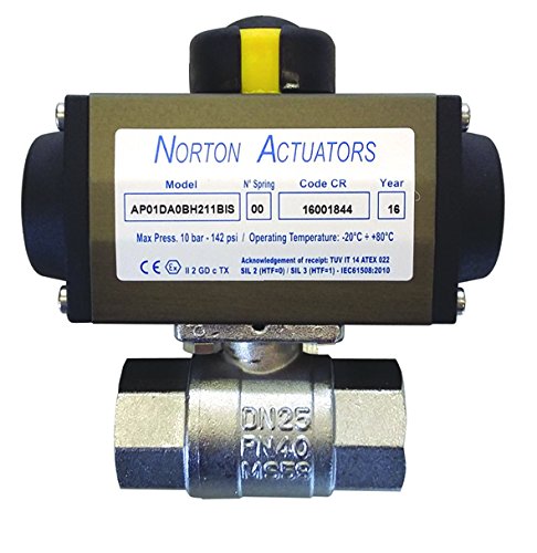 NORTON 70004603 Pneumatic Actuated Valve, 3/8" BSP