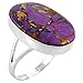 Purple Turquoise Ring in Sterling Silver 925 Sizes 6 to 11