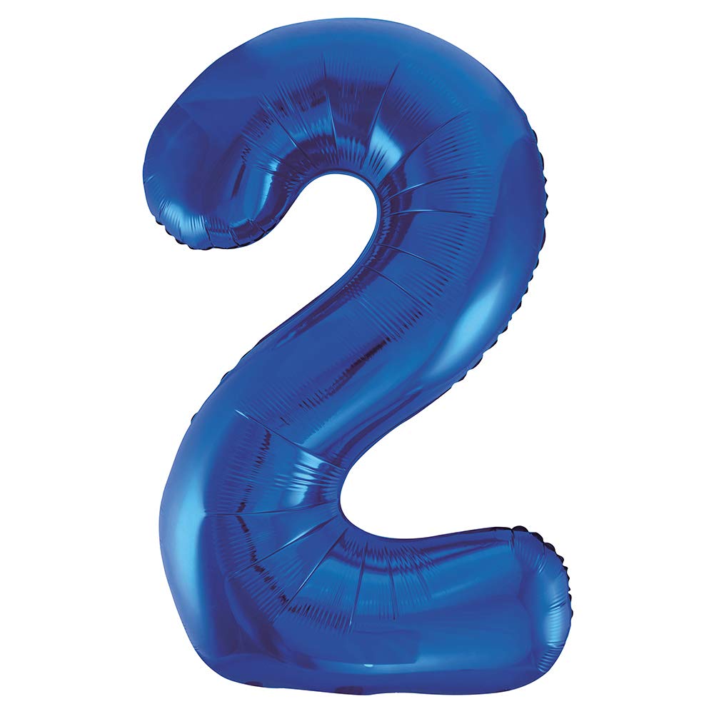 Blue Number 2 Shaped Large Foil Balloon (86cm) 1 Piece - Perfect for Birthday Parties and Special Events โ image 1