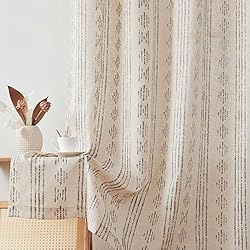 jinchan Boho Curtains Linen Curtains for Living