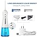 Water Flosser Detachable Water Tank with Drain Hole Keep the Motor Dry Rechargeable Oral Irrigator Waterproof Keegud Cordless Dental Flosser 3 Pressure Normal/Soft/Pulse 4 Tips Portable Bag For Travel
