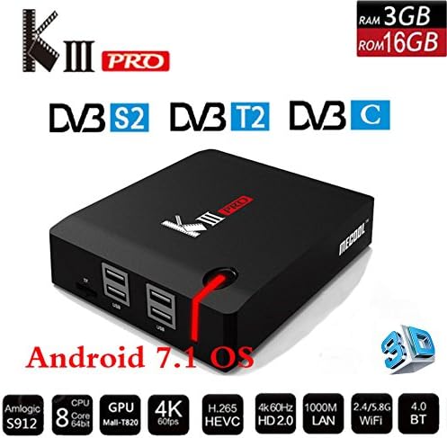 KIII PRO S912 Octa-core Android 7.1 HYBRID 4K TV BOX, YTAT Smart Android TV box Fully Loaded Unlocked, 2.4G/5G Wifi Bluetooth 4.0 and 3D Support by YTAT