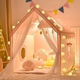 MUHMUH Kids Play Tent with Star Lights Indoor Outdoor Princess Playhouse