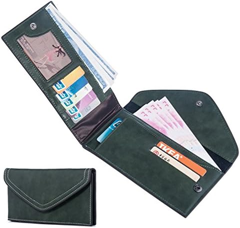 Gottowin Women PU Leather Wallet Clutch Handbag Zipper Organizer Card Holder (Army Green)