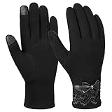 Vbiger Womens Winter Gloves Touch Screen Gloves Thick Warm Windproof Mittens (Black)