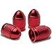 Auto Dynasty Tire Valve Stem Caps 4 Pieces Bullet Style Polished Aluminum Chrome Tire Universal Stem Covers for Cars, SUVs, Bike and Bicycle, Trucks, Motorcycles (Red)