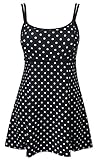 DANIFY Women's One Piece Polka Dot Swimdress Cover Up Swimsuit Plus Size Modest Swimwear