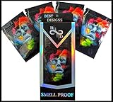 50 Smell Proof Bags - 4x6 inch Mylar Bags Resealable Ziplock FDA Approved Food Safe Aluminum Material (Face Design 4x6) - by BEST Designs