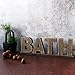 CVHOMEDECO. Rustic Vintage Wooden Words Sign Free Standing Bath, Bathroom/Home Wall/Door Decoration Art (Natural 1)