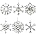 Handmade Snowflake Iron and Glass Pendant Christmas Ornaments, 6 Inches