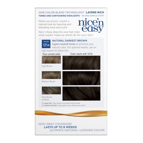 Clairol Nice 'n Easy Hair Color 121A, 3.5 Natural Darkest Brown 1 Kit (Pack of 3)