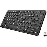 Arteck 2.4G Wireless Keyboard Ultra Slim and Compact Wireless Keyboard with Media Hotkeys for Computer/Desktop/PC/Laptop/Surf