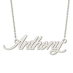 BYBWBL Anthony Name Pendant Necklace Silver Color