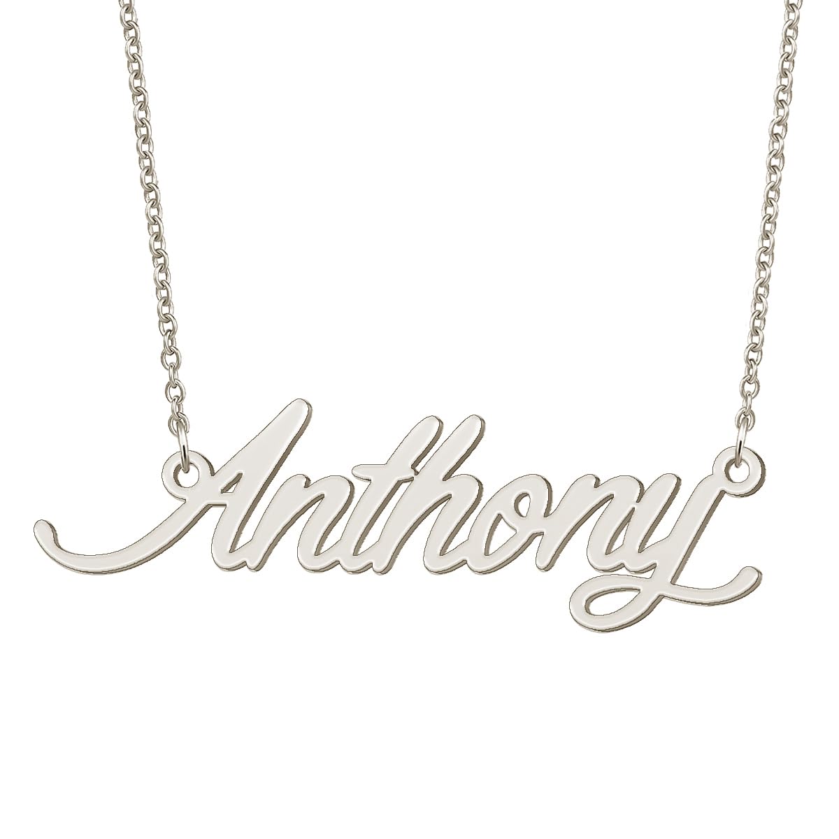 BYBWBL Anthony Name Pendant Necklace Silver Color