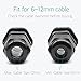 Lantee PG 13.5 Cable Gland - 20 Pieces Black Plastic Nylon Waterproof Wire Glands Connector Fitting Fit for 6mm to 12mm Cable Range