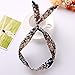 Tvoip 15PCS Vintage Broken Flowers Star Stripe Color 3 Styles Colors Lovely Girls Lady Rabbit Bunny Ear Ribbon Hair Band Wire Elastic Headband Wire Scarf Hair Accessories (random color)