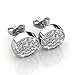 Cate & Chloe Nelly 18k White Gold Pave Stone Stud Earrings with Swarovski Crystal Cluster, Round Cut Swarovski Stones, Stud Earring Set, Trendy Jewelry for Women, Girls